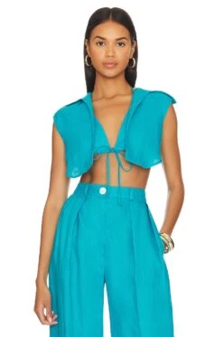 Vest With Triangle Top Aquamarine