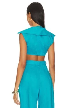 Vest With Triangle Top Aquamarine -Fashion Clothing Store MBRU WS35 V3