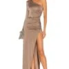 X REVOLVE Gilly Maxi Dress Taupe -Fashion Clothing Store MELR WD201 V1
