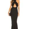 X REVOLVE Cross Front Maxi Dress Black -Fashion Clothing Store MELR WD478 V1