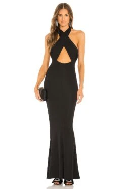 X REVOLVE Cross Front Maxi Dress Black