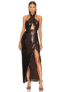 X REVOLVE Soraya Gown Brown