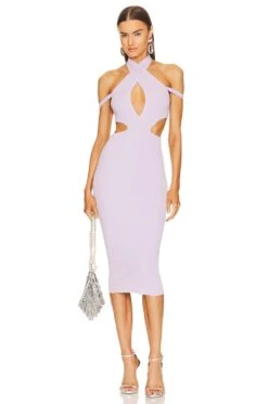 X REVOLVE Naomi Cut Out Knit Midi Dress Black -Fashion Clothing Store MELR WD774 V1