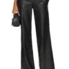 MILLY Nash Faux Leather Leather Pants Black -Fashion Clothing Store MILL WP62 V1