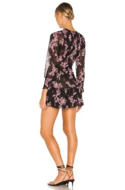 Roisin Dress Berry Floral Met -Fashion Clothing Store MISA WD393 V3