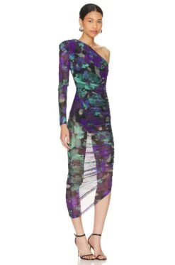 Ramona Mesh Midi Dress Water Colour Floral -Fashion Clothing Store MISR WD283 V2