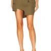 Deconstructed Trouser Mini Skirt With Pockets Olive 2 Deconstructed Trouser Mini Skirt With Pockets Olive -Fashion Clothing Store MONS WQ1 V1