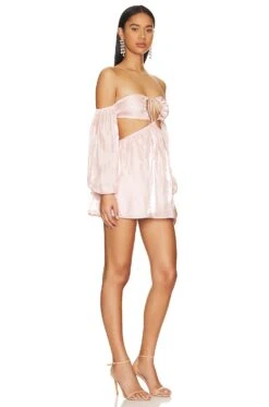 Nadia Off Shoulder Dress Blush Pink -Fashion Clothing Store MOTO WD206 V2