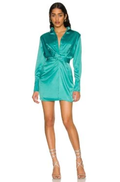 Angela Twist Front Dress Teal