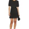 Evangeline Belted Mini Dress Jet Black