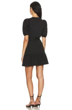 Evangeline Belted Mini Dress Jet Black 7 Evangeline Belted Mini Dress Jet Black -Fashion Clothing Store NATI WD218 V3
