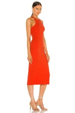 Hollie Midi Dress Red Orange -Fashion Clothing Store NBDR WD2415 V2