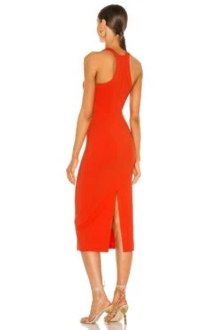Hollie Midi Dress Red Orange -Fashion Clothing Store NBDR WD2415 V3
