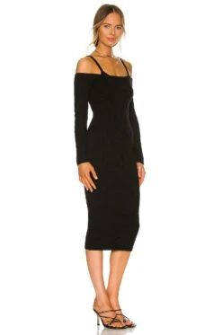 Fia Dress With Layered Bralette Black -Fashion Clothing Store NBDR WD2545 V3