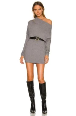 Cortado Dress Heather Grey -Fashion Clothing Store NBDR WD2559 V1 1
