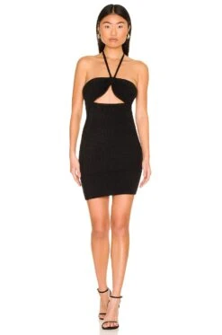 Blanka Knit Mini Dress Black