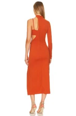 Matilda Midi Dress Burnt Orange -Fashion Clothing Store NBDR WD2772 V4