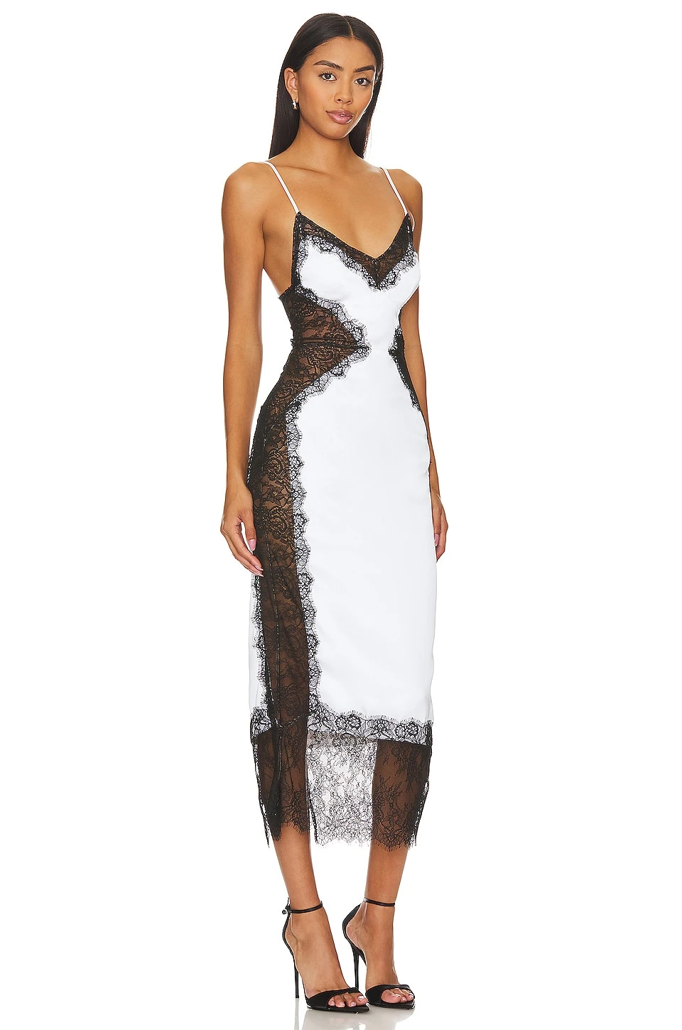 Lilia Midi Dress White & Black 4 Lilia Midi Dress White & Black - Image 2