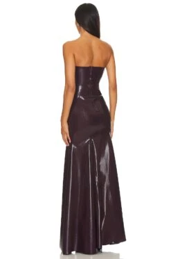 Sera Latex Gown Oxblood 7 Sera Latex Gown Oxblood -Fashion Clothing Store NBDR WD2998 V3
