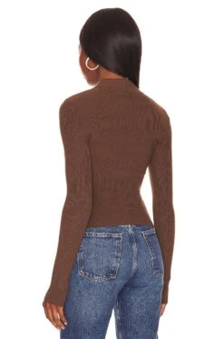 Rachel Cold Shoulder Sweater Brown -Fashion Clothing Store NBDR WK106 V3