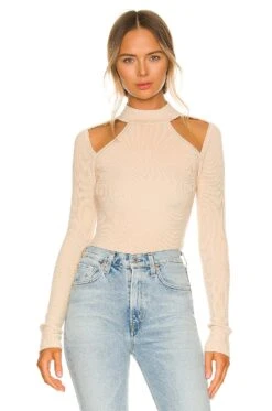 Rachel Cold Shoulder Sweater Brown -Fashion Clothing Store NBDR WK67 V1