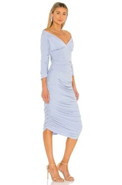 Norma Kamali X REVOLVE Tara Dress Celestial Blue 6 Norma Kamali X REVOLVE Tara Dress Celestial Blue -Fashion Clothing Store NKAM WD278 V2