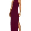 Norma Kamali X REVOLVE Turtle Halter Side Slit Plum -Fashion Clothing Store NKAM WD367 V1
