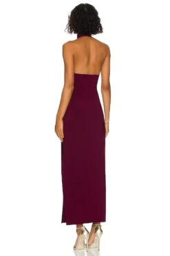 Norma Kamali X REVOLVE Turtle Halter Side Slit Plum 7 Norma Kamali X REVOLVE Turtle Halter Side Slit Plum -Fashion Clothing Store NKAM WD367 V3