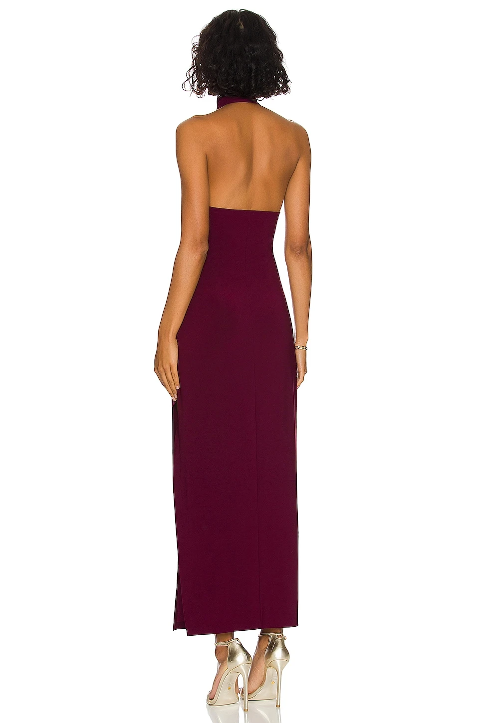 Norma Kamali X REVOLVE Turtle Halter Side Slit Plum 5 Norma Kamali X REVOLVE Turtle Halter Side Slit Plum - Image 3