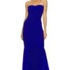 Norma Kamali Slinky Fishtail Gown Cobalt -Fashion Clothing Store NKAM WD420 V1