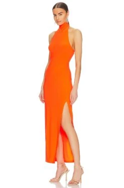 Norma Kamali Halter Turtleneck Gown Sos 8 Norma Kamali Halter Turtleneck Gown Sos -Fashion Clothing Store NKAM WD444 V3