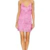 Norma Kamali Fringe Slip Mini Dress Candy Pink 1 Norma Kamali Fringe Slip Mini Dress Candy Pink -Fashion Clothing Store NKAM WD458 V1