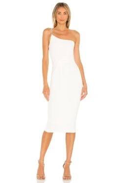 Lust One Shoulder Midi Dress White -Fashion Clothing Store NKIE WD487 V1 1