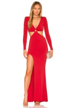 Riley Ring Cut Out Gown Red 11 Riley Ring Cut Out Gown Red -Fashion Clothing Store NKIE WD521 V1 1
