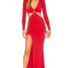 Riley Ring Cut Out Gown Red 1 Riley Ring Cut Out Gown Red -Fashion Clothing Store NKIE WD521 V1
