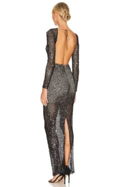 Tayla Long Sleeve Gown Black -Fashion Clothing Store NKIE WD566 V4