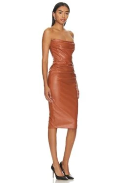 Leona Strapless Midi Tan 6 Leona Strapless Midi Tan -Fashion Clothing Store NKIE WD630 V2