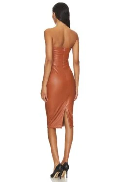 Leona Strapless Midi Tan 7 Leona Strapless Midi Tan -Fashion Clothing Store NKIE WD630 V3