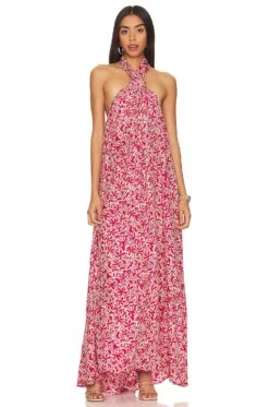Astrid Maxi Dress Gloriosa Print Flamingo