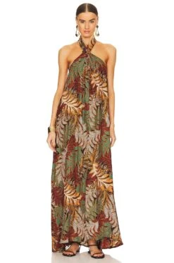 Astrid Maxi Dress Gloriosa Print Sandstone -Fashion Clothing Store NMAR WD59 V1 1