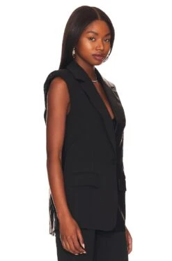 Vivian Leather Vest Black -Fashion Clothing Store NOCH WO10 V3