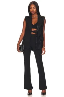 Vivian Leather Vest Black -Fashion Clothing Store NOCH WO10 V5