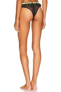 Off-White Logo Band Lace Thong Black -Fashion Clothing Store OFFR WI20 V3