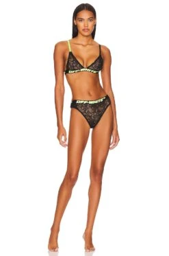 Off-White Logo Band Lace Thong Black -Fashion Clothing Store OFFR WI20 V4
