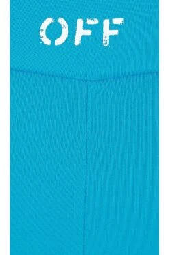 Off-White Sleek Split Leggings Blue -Fashion Clothing Store OFFR WP44 V5