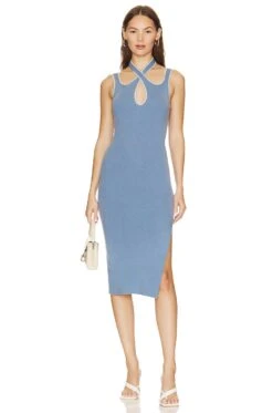 Idris Dress Powder & Silver