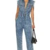 One Teaspoon Olivia Denim Sleeveless Overall Acid Blue -Fashion Clothing Store ONET WC27 V1
