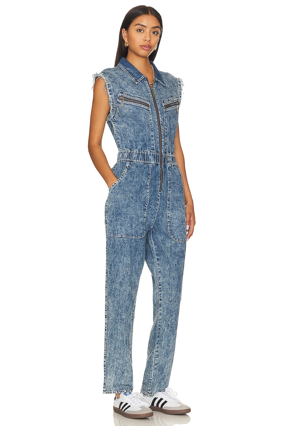 One Teaspoon Olivia Denim Sleeveless Overall Acid Blue 4 One Teaspoon Olivia Denim Sleeveless Overall Acid Blue - Image 2