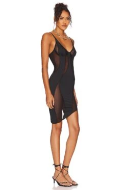 OW Collection Swirl Mini Dress Black Caviar -Fashion Clothing Store OWIR WD38 V2