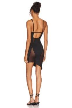 OW Collection Swirl Mini Dress Black Caviar -Fashion Clothing Store OWIR WD38 V3